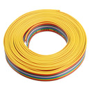 3pcs 5M 1.27mm Pitch Ribbon Cable 14P Flat Color Rainbow Ribbon Cable Wire Rainbow Cable