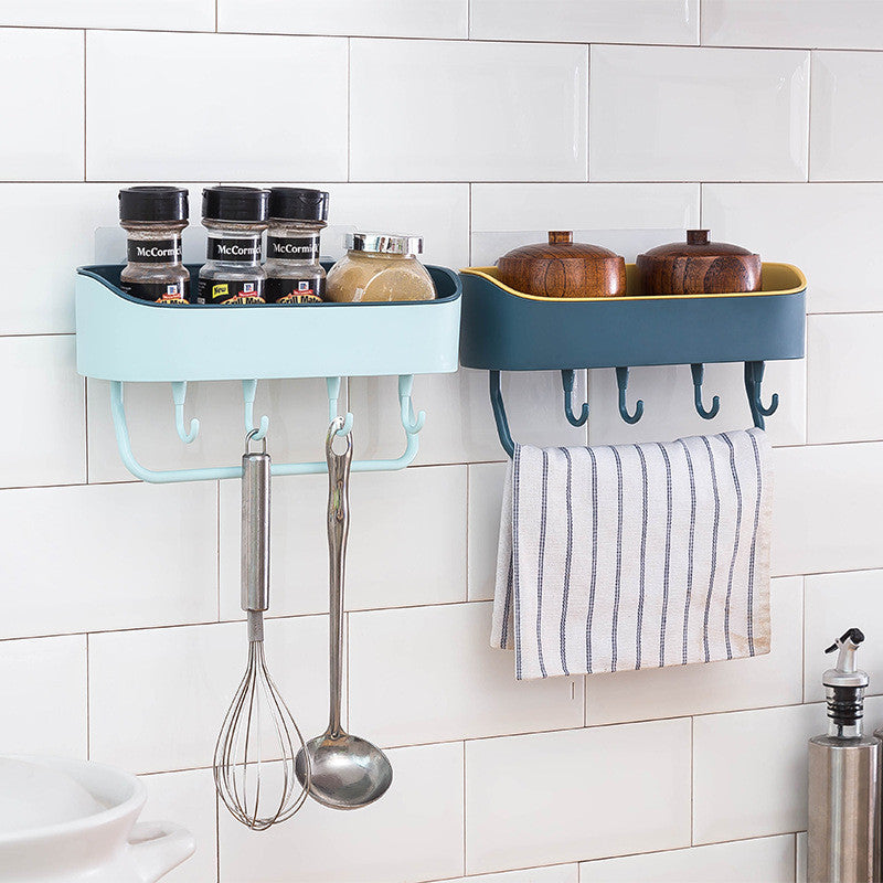 Bathroom Shelf Organizer Bath Shower Gel Shampoo Holder Storage Rack Punch Free