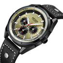 MEGIR ML2072G Men Watch Luminous Display Calendar Watch Leather Sport Style Quartz Wristwatches