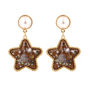 Bohemian Shell Star Earring Drop Rhinestone Pearl Earrings For Women Beach Style