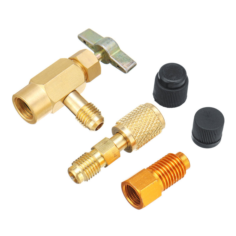 5pcs R1234yf R134a And R12 Special Can Tap Adapter Fittings Kit for 1/4 SAE 1/2 Inch ACME LH