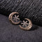 Star-Studded Moon Flower Embossed Earrings Female Retro Style
