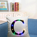 Honana WX-K33 Creative LED Lights Letter Pillowcase Plush Soft Pillow Cushion Cover Christmas Home