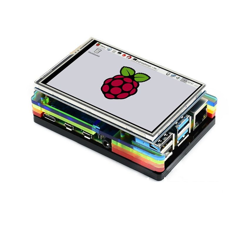 6 Layer Rainbow Case with Cooling Fan and Heatsink for Raspberry Pi 4B