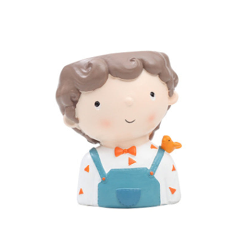 Succulent Plant Pot Cute Girl Flower Planter Creat Design Home Garden Decorations