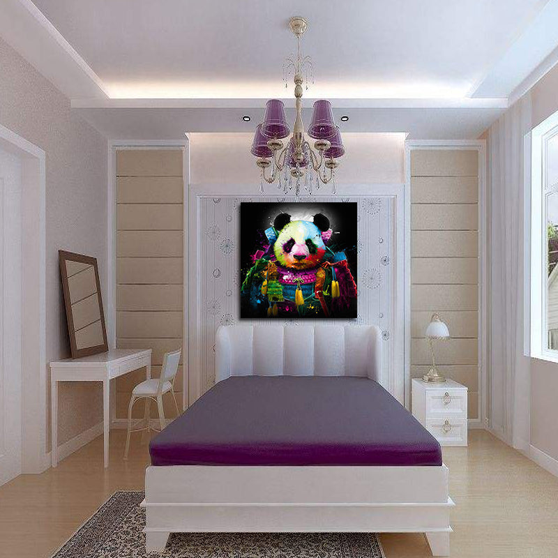 Miico Hand Painted Oil Paintings Animal Panda Paintings Wall Art For Home Decoration