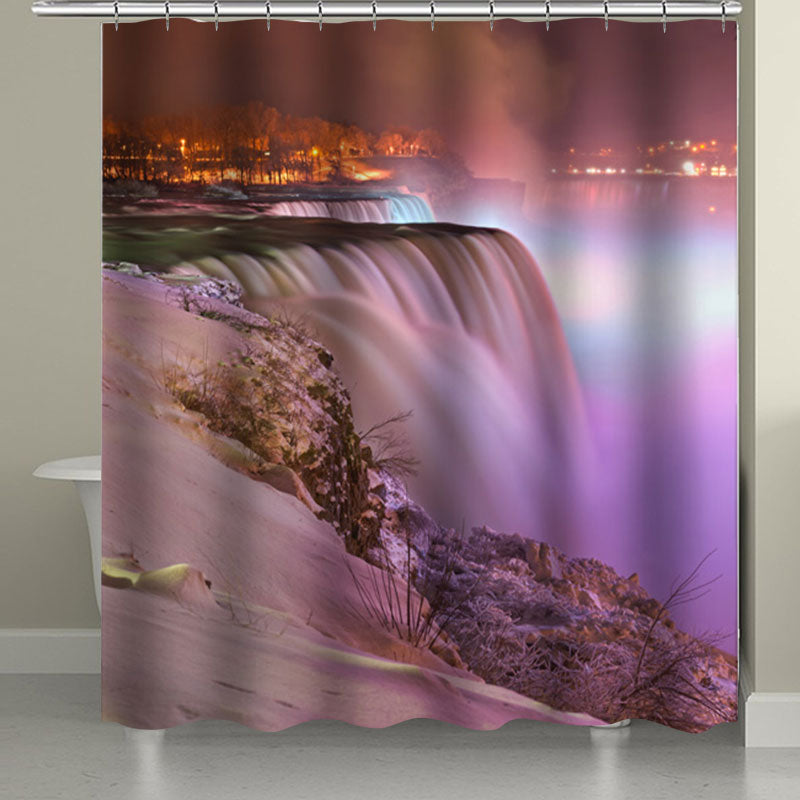 Waterproof Printing Waterproof Bathroom Shower Curtain Toilet Cover Mat Set