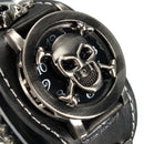 Vintage Punk Gothic Skull Case Leather Band Men Bracelet Quartz Wrist Watch