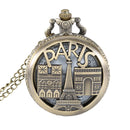 DEFFRUN PARIS Famous European Architecture Pattern Quartz Pocket Watch