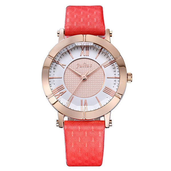 JULIUS 789 Fashion Luxury Leather Strap Ladies Student Quartz Watch