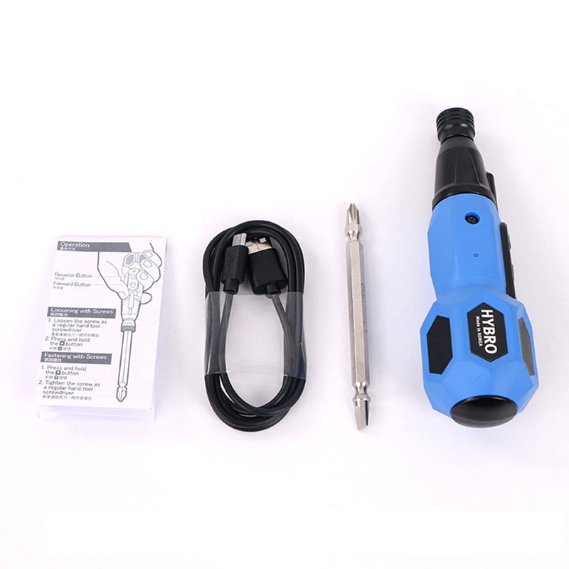 Dual Use Manual Electric Screwdriver LED Light USB Charging Multifunctional Mini Cordless Screwdriver with Double Ended
