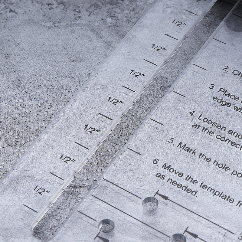 Adjustable Jig Ruler Drawer Door Pull Knob Installation Jig Handle Drill Guide Rule