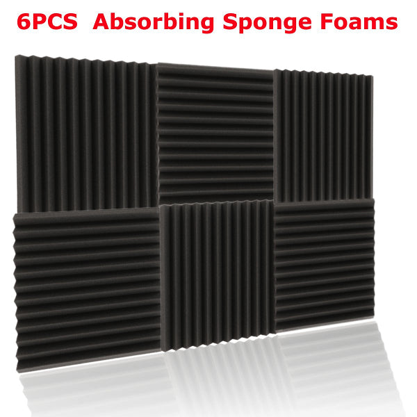 6Pcs 30x30x5cm Acoustic Wedge Soundproofing Sound-Absorbing Noise Foam Tiles