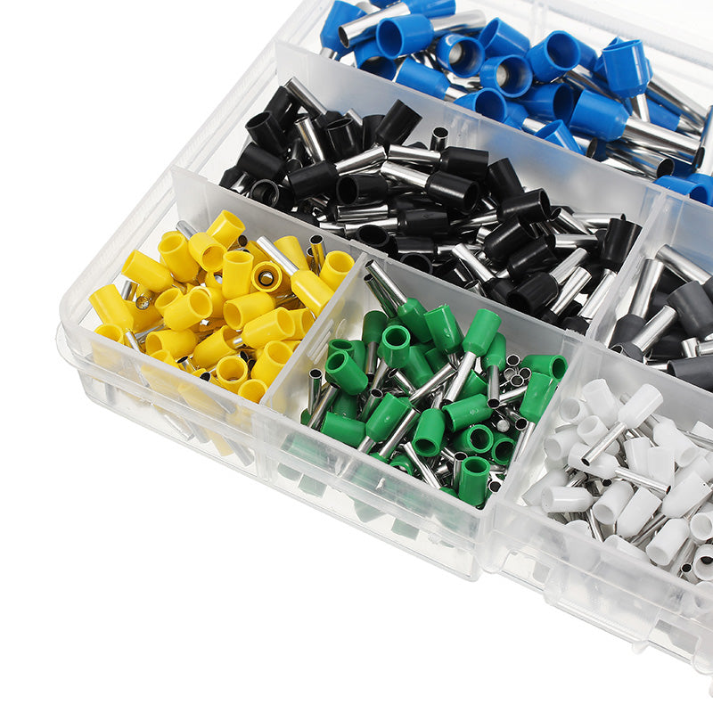 Excellway EC02 800Pcs Insulated Wire Connector Terminal Cord Pin End Terminal With Crimper Plier
