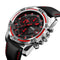 SKMEI 9156 Sport Watch Chronograph Leather Strap Waterproof Men Quartz Wrist Watch