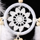 White Lace Flower Dream Catcher Wind Chimes Indian Style Feather Pendant Dream Catcher Decorations