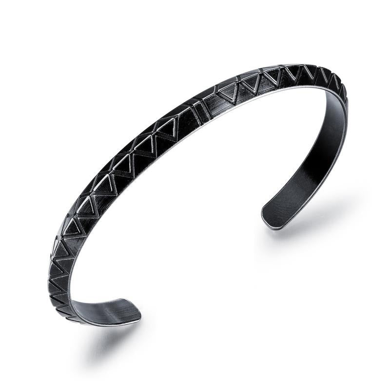 Titanium Steel Stainless Steel Rhomboid Open Male Bracelet