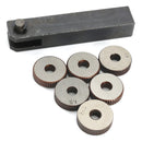 7pcs Knurling Knurler Tool 0.5/1/2mm Pitch Single Wheel Diagonal Wheel Linear Knurl Set