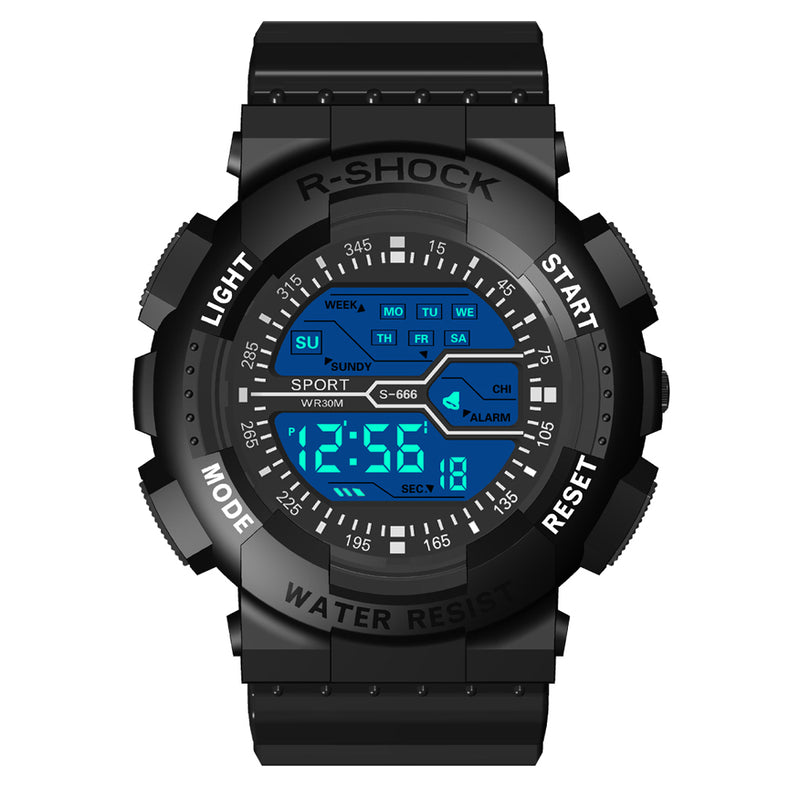 HONHX 82-666 Men Fashion Luminous Dsiplay Stopwatch Sport Style Digital Watch