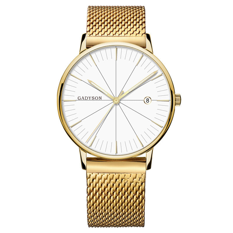 GADYSON A9105 Calendar Casual Style Men Wristwatch Full Steel Luminous Display Quartz Watch