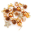 24PCS Gold Glitter Balls Christmas Baubles XMAS Tree Hanging Ornament Decorations
