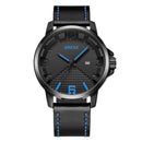 BREAK 3301 Casual Style Waterproof Men Wrist Watch Leather Strap Date Display Quartz Watch
