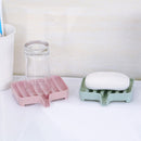 Bathroom Soap Box Wheat Straw Soap Dishes Bath Tools Storage Non-slip Grooved Drain Soap Shelf