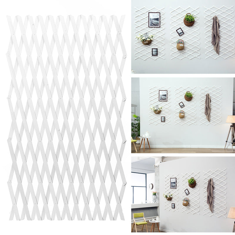 Anticorrosive Wood Pull Net Flower Frame Grid Vine Frame Wall Decorations Wall Hanging Telescopic Wooden Fence Pull Net