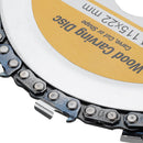 Drillpro 4-1/2 Inch Grinder Chain Disc 22mm Arbor 13T Wood Carving Disc 115mm For 115 Angle Grinder