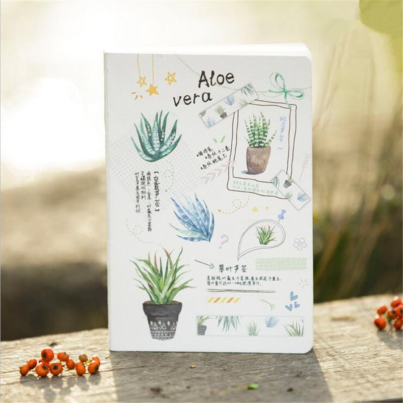 Coloffice 1PC Green Plant Cute Notebook Diary Weekly Hardcover or Student Stationery Notepad Hard Copy Book Gift Office School