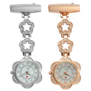 Crystal Flower Dial Doctor Nurse Watch Clip-on Stainless Steel Pocket Watches