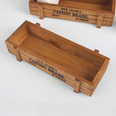 Honana HG-GP5 Multifunctional Vintage Natural Wood Garden Planter Succulent Rectangle Flower Pot