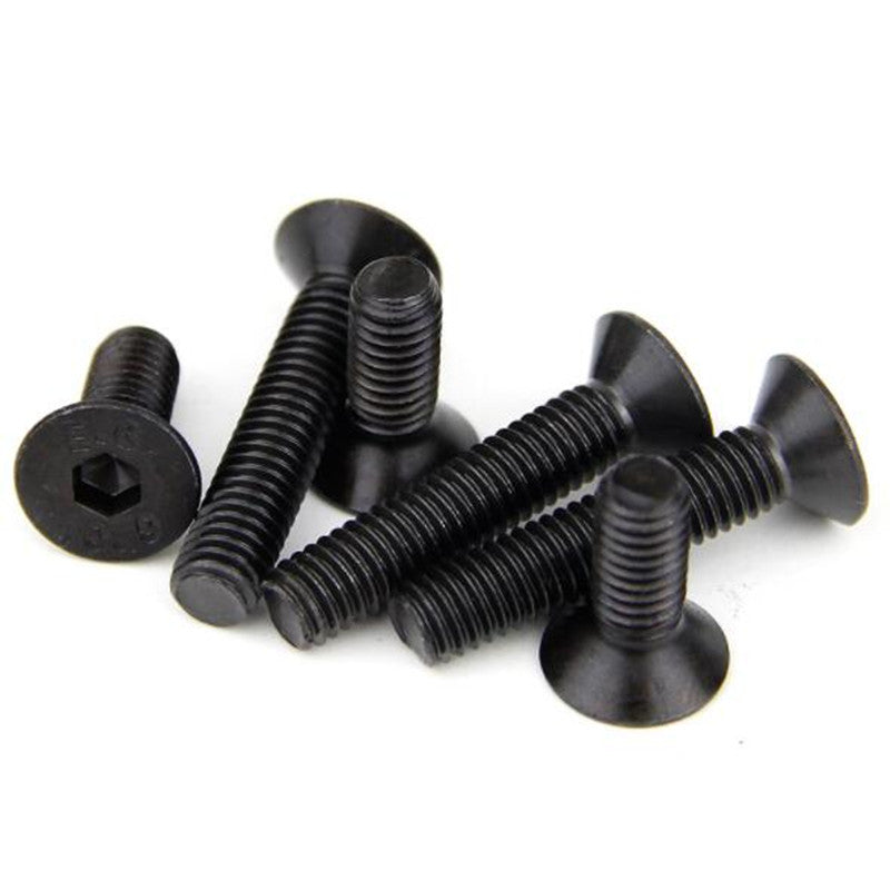 Suleve M2.5CH1 50Pcs M2.5 Hex Socket Countersunk Flat Head Screw Carbon Steel 10.9 Grade 5/6/8/10/12/14/16mm Optional
