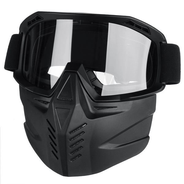 Detachable Mask Skiing Goggles Open Face Half Helmet Vintage Motorcycle Outdoor Cycling Motocross