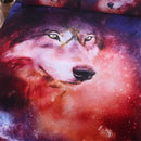 3 PCS Bedding Sets Skull And Wolf Printing Quilt Cover Pillowcase For Queen Size