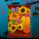 12.5'' x 18'' Pumpkin Flower Welcome Autumn Fall Garden Flag Yard Banner Decor Decorations