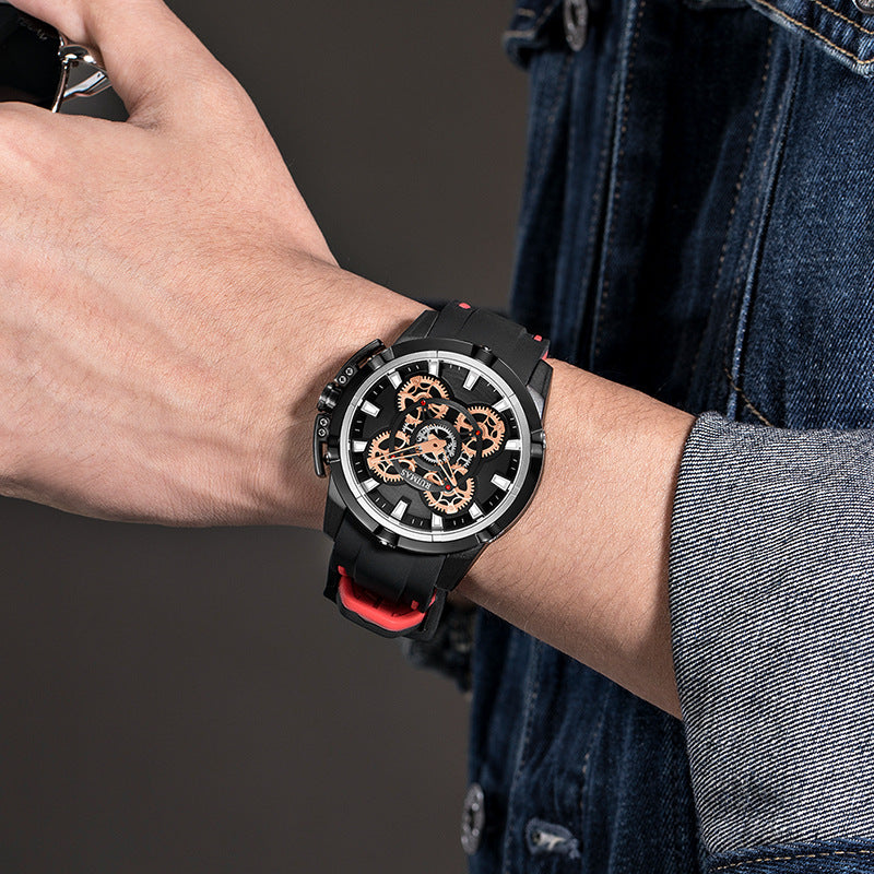 RUIMAS 547 Sport Men Watch 3D Multi-layered Surface Waterproof Luminous Display Quartz Watch