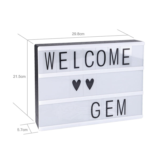 LED USB Night Light Box with A4 Letter Card  DIY Combination for Wedding Party Christmas Decor