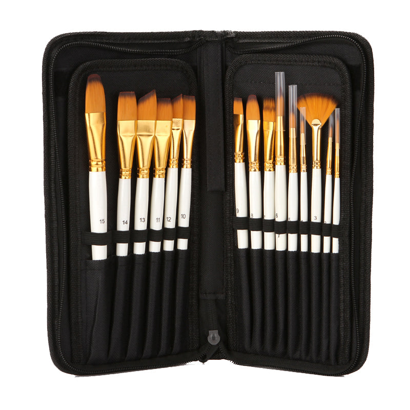 Zhuting 15 Pearl White Nylon Practical Writing Brush Set