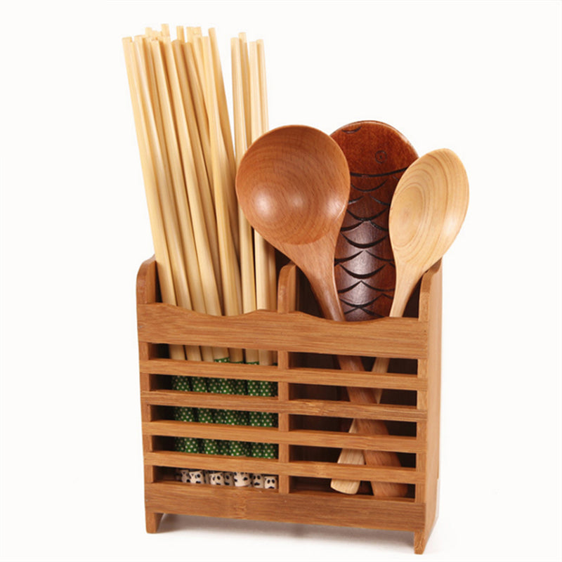 Bamboo Cutlery Storage Holder Spoon Chopsticks Kitchen Organizer Drying RackKitchen Storage Rack