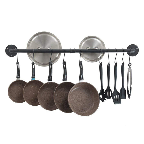 Wall Hanging Rail Rack Kitchen Utensil Wall Mounted Hanging Storage Shelf Rack