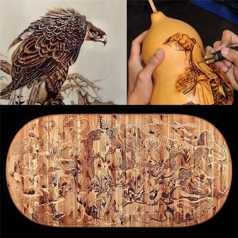 40W Wood Burning Tool Kit Craft Soldering Iron Pyrography Art Pen Tip 110V 220V Tools Set