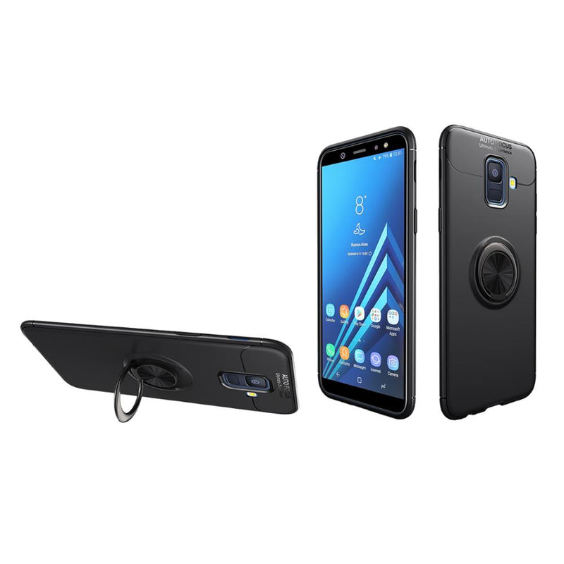 C-KU 360 Rotating Ring Grip Kicktand Protective Case For Samsung Galaxy A6 2018