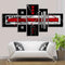 5 PCS Abstract Wall Art Red Black Grey Modern Canvas Print Paintings Home Decorations