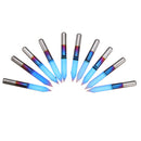 Drillpro 10pcs 0.1mm 0.2mm 40 Degree Engraving Bit Blue Nano Coated Carbide Flat Bottom PCB Engraving Bit CNC Router Tool