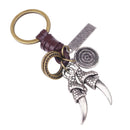 Retro Woven Eagle Claw Keychain Bronze Sliver Keychain Punk Leather Keychain