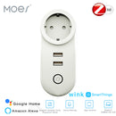 EU Zig Bee 3.0 Dual USB Smart WiFi Socket Plug SmartThings APP Remote Control Echo Plus Voice Control Work with Alexa Google Home