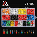 Excellway CT06 2120Pcs Wire Copper Crimp Insulated Cord Pin End Terminal 22 to 5 AWG