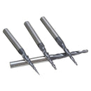 4pcs R0.25/R0.5/R0.75/R1.0mm 2 Flute Carbide Tapered End Mill Ball Nose Cutting Tool