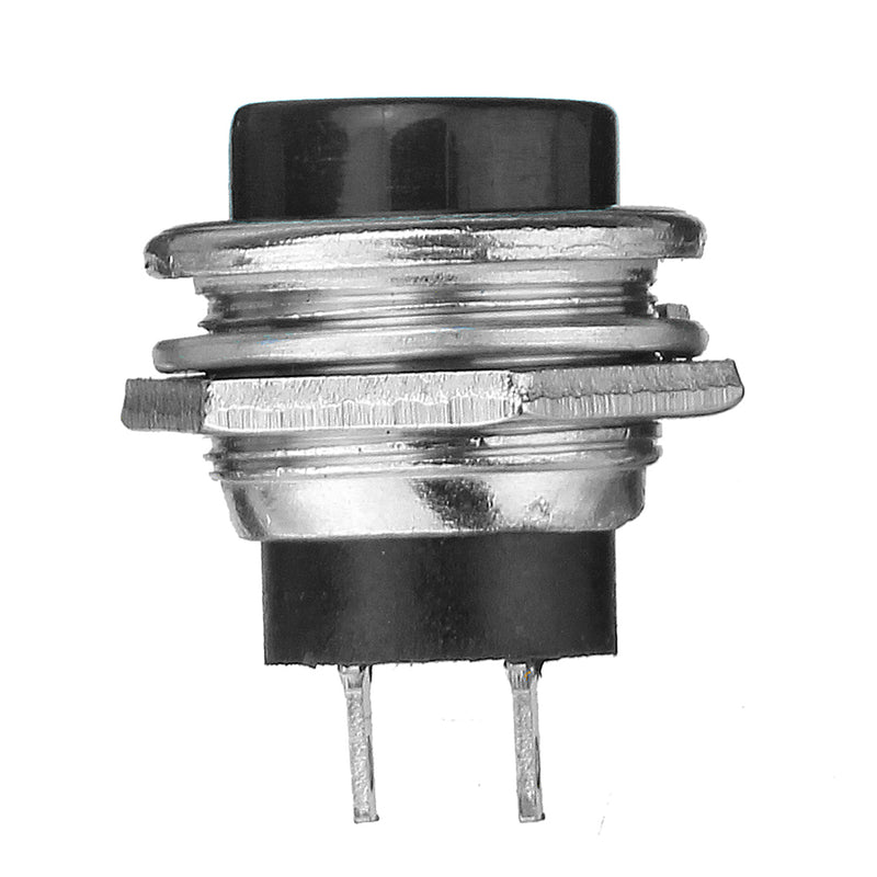 5Pcs 3A 125V Momentary Push Button Switch OFF-ON Horn Black Plastic